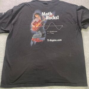 Vintage Y2K Texas Instruments Calculator Math Rocks Promo Rare Black XXL Shirt